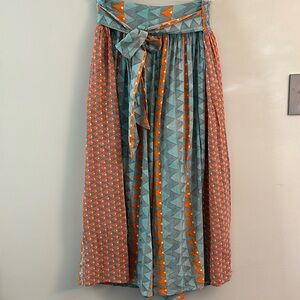 Anthropologie Feather Bone Wide Leg Cropped Wide Leg Pants Lightweight Lined